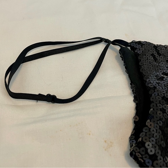 Beautiful Black Sequined Tank Top with Adjustable Straps - Ladies Size L - Picture 6 of 10
